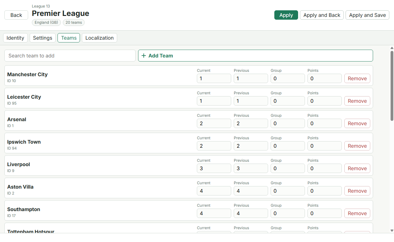 League Manager