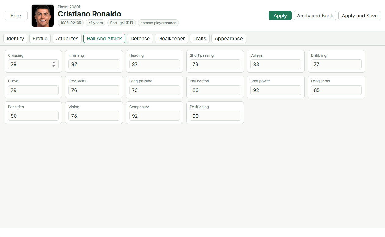 Attributes Editor