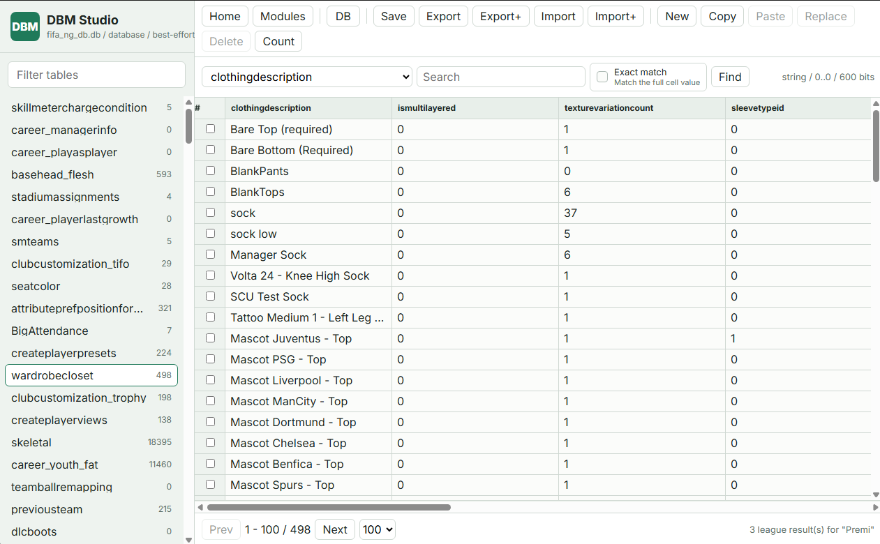 Classic Table Editor